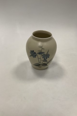 Lyngby Denmark Porcelains Vase in Matt Glaze with Flowers
