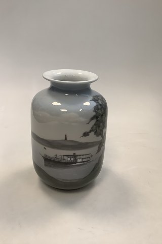 Bing and Grøndahl Art Nouveau vase with Lake and Boat No 8830 - 463