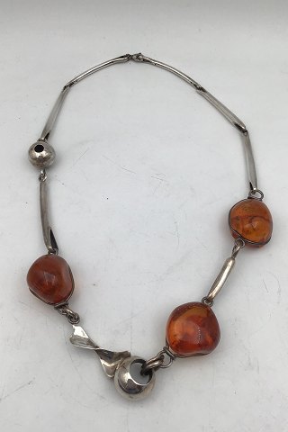 Eiler & Marløe Sterling Silver Necklace with Amber