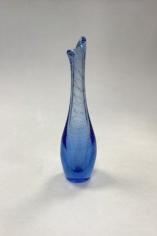 Holmegaard/Kastrup Light Blue Duckling Vase with Bubbles