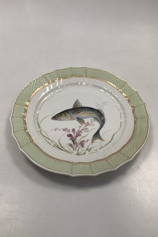 Royal Copenhagen Green Dinner Fish Plate No 919/1710 with Scomber scomber