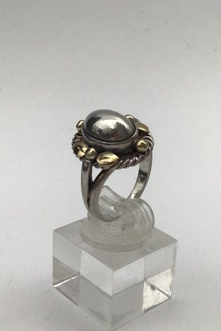 Georg Jensen Sterling Silver Ring No. 1A (Partially Gilt)