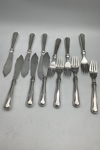 Cohr Old Danish Silver Fish Flatware for 6 persons 12 pieces
