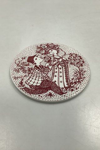 Bjørn Wiinblad: Red Juni plate from Nymølle - Roser