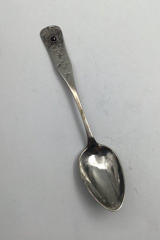 Danish Provincial Silver Tea Spoon med ornamental decoration