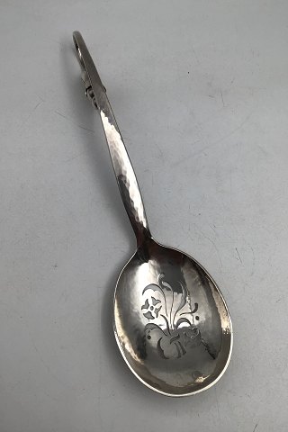 O V Mogensen Sterling Silver Ornamental Berry Spoon No. 35