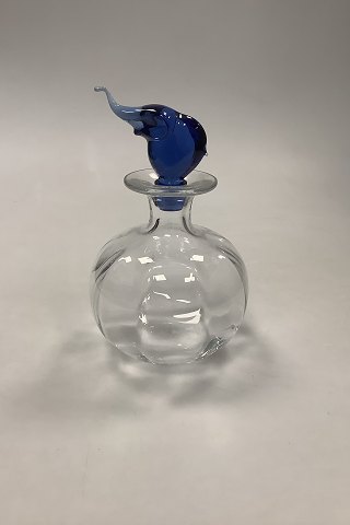 Holmegaard Glass Works Noah Carafe with Blue Elephant