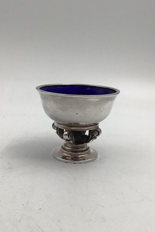 Georg Jensen Sterling Silver Acorn Salt Cellar No. 741 (Blue enamel)