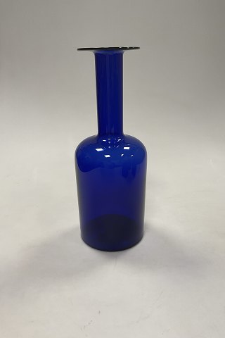 Holmegaard Art Glass vase / Flask by Otto Brauer in Blue Color