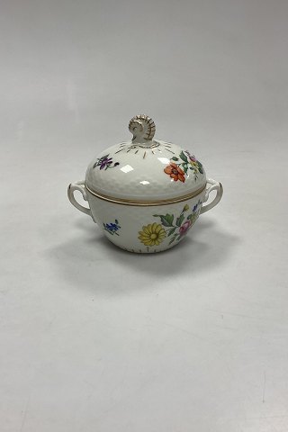 Bing and Grondahl Saxon Flower, White Large Sugar Bowl No. 94