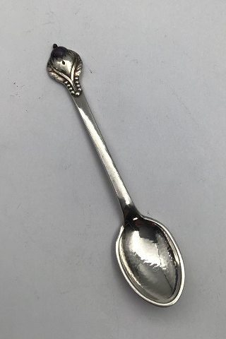 Evald Nielsen Silver No 3 Coffee Spoon (Amethyst)