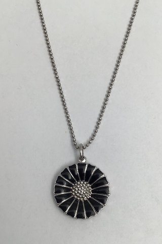 Georg Jensen Sterling Silver Marguerit (Daisy) Pendant (Black)