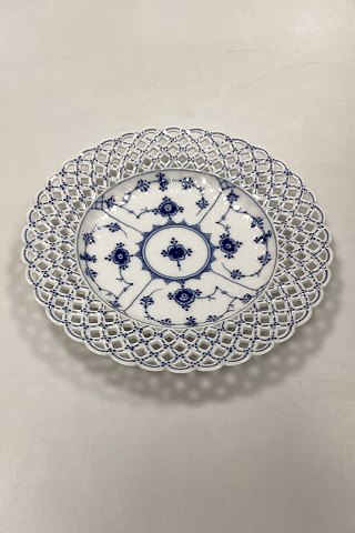 Royal Copenhagen Blue Fluted Full Lace Flat Plate with open-work border No. 
1/1099