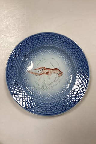 Bing and Grøndahl Blue Tone Fish Plate motif 5 Lobster No. 716 - CHIPED/WORN