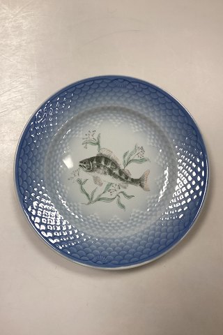 Bing and Grøndahl Blue Tone Fish Plate motif 9 Perch No. 716 - CHIPED/WORN