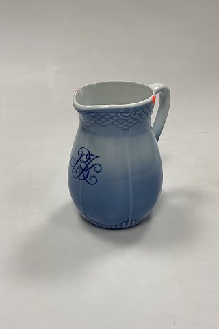 Bing and Grondahl Blue Tone Hotel with Logo Small Milk Pitcher No. 814 - CHIPPED