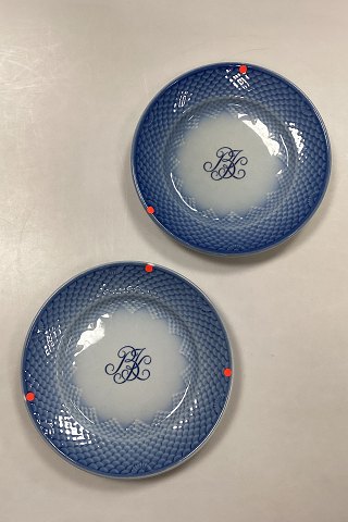 Bing and Grondahl Blue Tone Hotel with Logo Lunch Plate No. 712/1007 - CHIPPED