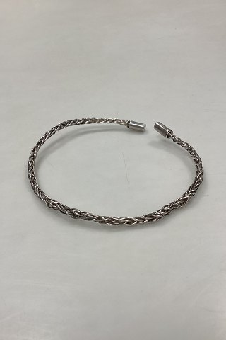 Modern Open Braided Necklace in Sterling Silver