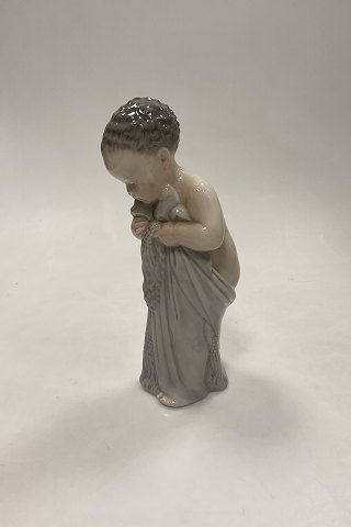 Royal Copenhagen Art Nouveau Figurine of Naked Baby in cloth No. 3505