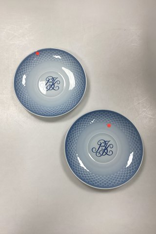 Bing and Grondahl Blue Tone Hotel with Logo Large Saucer - CHIPPED