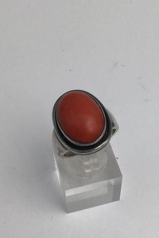 Georg Jensen Sterling Silver Ring No. 46 A (Coral)