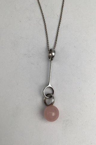 Georg Jensen Sterling Silver Pendant No 473A Sphere (Rose Quartz) (Large)