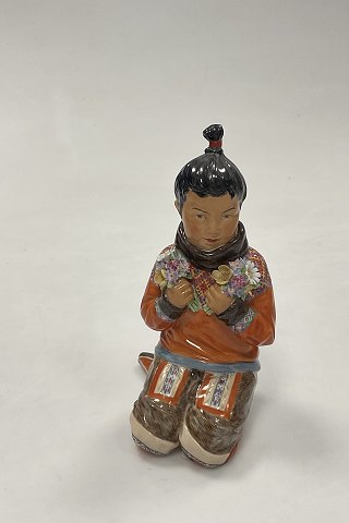 Royal Copenhagen Overglaze Figurine Greenland Girl No. 12415