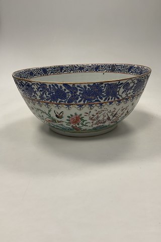 Chinese Oriental Bowl with Birds, Flowers and guld