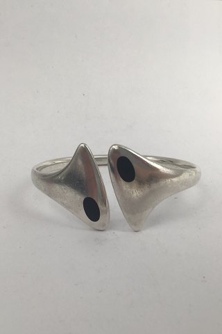 Hans Hansen Sterling Silver Armring No. 212E (Black Enamel)