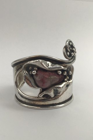 Jacob Hull Silver Plated Metal Armring with Stone