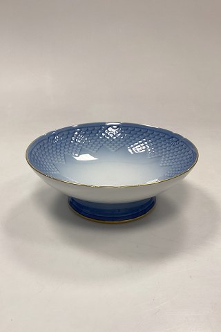 Bing and Grøndahl Blue Tone with Gold Cake Dish on Foot No. 223/428