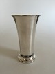 Georg Jensen Sterling Silver Vase No 469B with Pierced Pattern designed by 
Harald Nielsen