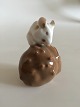 Royal Copenhagen Figurine of Mouse on Brown Chestnut No 511
