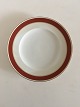 Bing & Grondahl Egmont Dinner Plate No 25. White with Wine Red Border and Gold 
Line