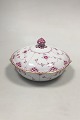 Royal Copenhagen Blue Fluted Red Ruby/Pink with Gold Edge Half Lace Lidded Bowl 
No 2/620
