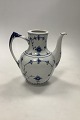 Bing and Grondahl Blue traditional Blue Fluted Coffee Pot uden låg No 301