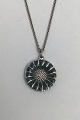 Georg Jensen Sterling Silver Marguerit  Daisy Pendant Olive green