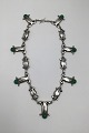 Georg Jensen 826 Silver Necklace No. 6 (Green Agate) (1909-1914)