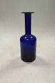 Holmegaard Art Glass vase / Flask by Otto Brauer in Blue Color