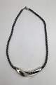 Georg Jensen / Hans Hansen Hematite Necklace with Sterling Silver Pendent